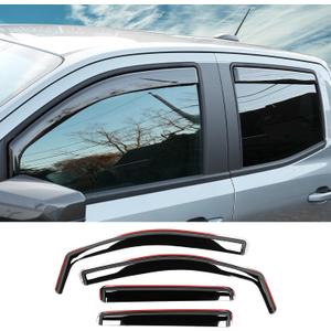 Visor Rain Guards Compatible with 2023-2026 Chevrolet Colorado GMC Canyon 4PCS Front and Rear in-Channel Window Visors Wind Deflectors Weather Shield for 2025 Chevy Colorado Accessories