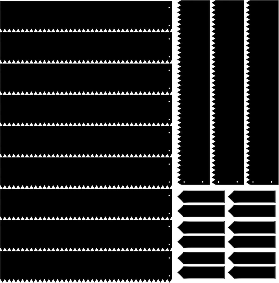 Therwen 12 Pieces Steel Landscape Edging 4 x 40 Inch Metal Garden Lawn Edging Border Hammer in for Outdoor Garden Yard Landscaping(Black)