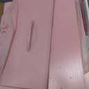 Modern Yoobure Nightstand 5.7"L x 11.8"W x 24.8"H with Fabric Drawer & Open Shelf, Pink