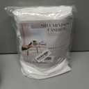 Boho Farmhouse White Shower Curtain Woven Fabric Shower Curtain, 72 x 72 Tufted Pleat Floral Puffs Textured Modern Farmhouse Minimalist Shower Curtain Set with Hooks for Bathroom