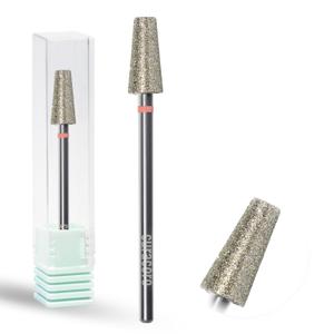 Curacoro Cuticle Nail Drill Bit 3/32'' - 5.4mm Tapered Shape Diamond Bit (Medium) for Professional Finish, Refine & Smooth Acrylic or Gel Nails, Nail Art Pedicure Manicure Salon & Home