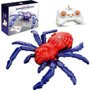 Wall Crawler Spider Rechargeable Remote Control Robot Wall Ceiling Climbing Toys with 360 Rotation,Funny Pranks Birthday Gifts for Kids Boys and Girls Age 4&Up