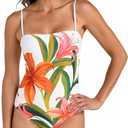 La Blanca Women's One Piece Swimsuit Bandeau Tummy Control Bathing Suit (6, Multi//Jungle Blossoms)