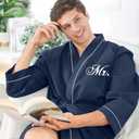 AW BRIDAL Mr and Mrs Waffle Knit Robe Set for Wedding Engagement Gifts, Anniversary Matching Robes for Couples, Women and Men ( One Size )