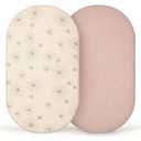 lulumoon Muslin Bassinet Sheets Baby: Cotton Bassinet Sheets Fitted for Boys and Girls - Bassinet Mattress Sheets for Oval Rectangle or Hourglass