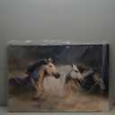 Animal Horse Canvas Wall Art: Galloping Horses Picture Farm Wildlife Photography Painting Print Equestrian Artwork Decor for Living Room Office Bedroom Home 36 x 24 Inch