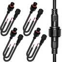 2 pin led Strip Connector 18AWG IP65 Male Female Connector 7.87in Extension Cable for Car,Truck,Boat,Indoor/Outdoor LED Waterproof Connector5 Pairs.