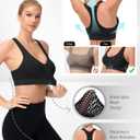 Racerback Sports Bras for Women Comfortable Wirefree Sleep Bras Breathable Mesh Padded Low Impact Workout Bra (Black, L)