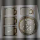 LETAOTAO Cappuccino Cups with Saucers, 8oz Ceramic Coffee Cups with Saucers Set, Latte Art Coffee Mugs with Gold Trim, Tea Cups Set of 4, British/Italian Coffee cups for Cafe Mocha, Double Espresso