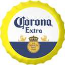 UZIOR Corona Decorative Vintage Metal Bottle Caps Tin Signs Cafe Beer Bar Bedroom Decoration Plat 13.8" Inches Wall Art Plaque Home Decor(Yellow Border)