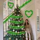 FOIMAS 33 Feet St Patrick's Day Tinsel Garland,Mentallic Green and Gold Shamrock Clover Hanging Garland with Hat Lucky Coin Confetti for St Patrick's Day Wreath Home DIY Craft Decoration, Green & Gold