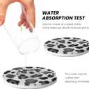 GACCAP Car Coasters for Cup Holders, 2 Pack Absorbent Ceramics Anti Slip Universal 2.56 Inch Car Cup Coaster for Women Men, Car Interior Accessories - Black Grey Leopard Cheetah Print