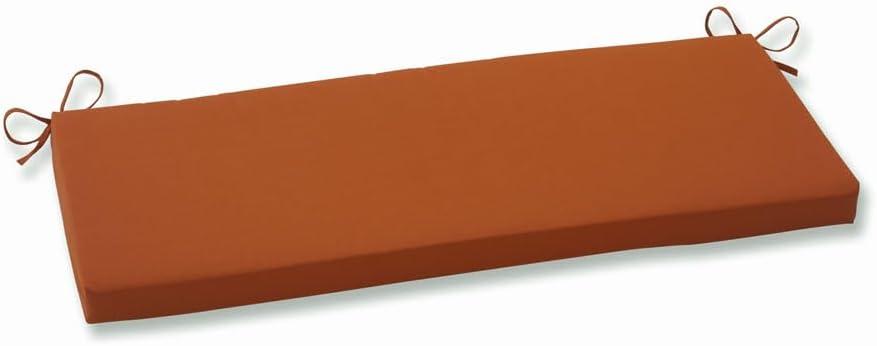 Pillow Perfect Monti Chino Solid Indoor/Outdoor Wicker Patio Sofa/Swing Cushion, Weather and Fade Resistant, 18" x 45", Burnt Orange