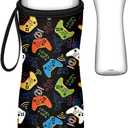 Toykee Water Bottle Sleeve for Cirkul 22 oz - Bottles Cover Holder Carrier Bag with Handle Strap (Black Game)