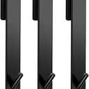 Kontoyo Shower Door Hooks(7.5 Inch),Extended Over Door Hooks for Bathroom Frameless Glass Shower Door,Stainless Steel Towel Hooks,Heavy Duty Rack Hooks for Robe,Towel-3 Pack-Black
