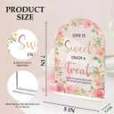 2 x Wedding Signs Decor, Love is Sweet Sign for Dessert Table, Wedding Supplies 5x7 Inch, Wedding Signs for Ceremony And Reception, Arch Acrylic Table Sign for Anniversary, Bridal Shower DecorPink