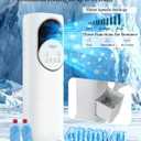 Hiluce 4-IN-1 Tower Fans that Blow Cold Air for Bedroom, Bladeless Fan and Heater Combo,28 ft/s Quiet Swamp Cooler Fan with Ice Packs,180 Oscillating,2 Heating & 3 Cooling Speed, 9H Timer