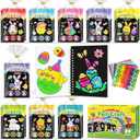 FUNNYB&G Foil Art Party Favors for Kids - 24 Pack Foil Art Crafts Kits Coloring Books, Goodie Bag Stuffers Party Favors for Kids 4-8 8-12, Bulk Easter Classroom Gifts Girls Boys Prizes (Easter)