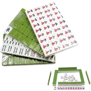 Mini Chinese Mahjong Set - Complete Mahjong Tile Set with 144 Tiles & Travel Case, Portable Mahjong Travel Set for Outdoor Fun - Perfect Mahjong Game Gift for Beginners & Enthusiasts