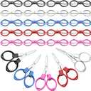 25 Pcs Mini Folding Scissors Small Foldable Travel Stainless Steel Portable Shears Bulk Badge Scissors for Nurses Glasses Shaped Anti Rust Sewing Cutter for Nurse Week Gifts Back to School Office
