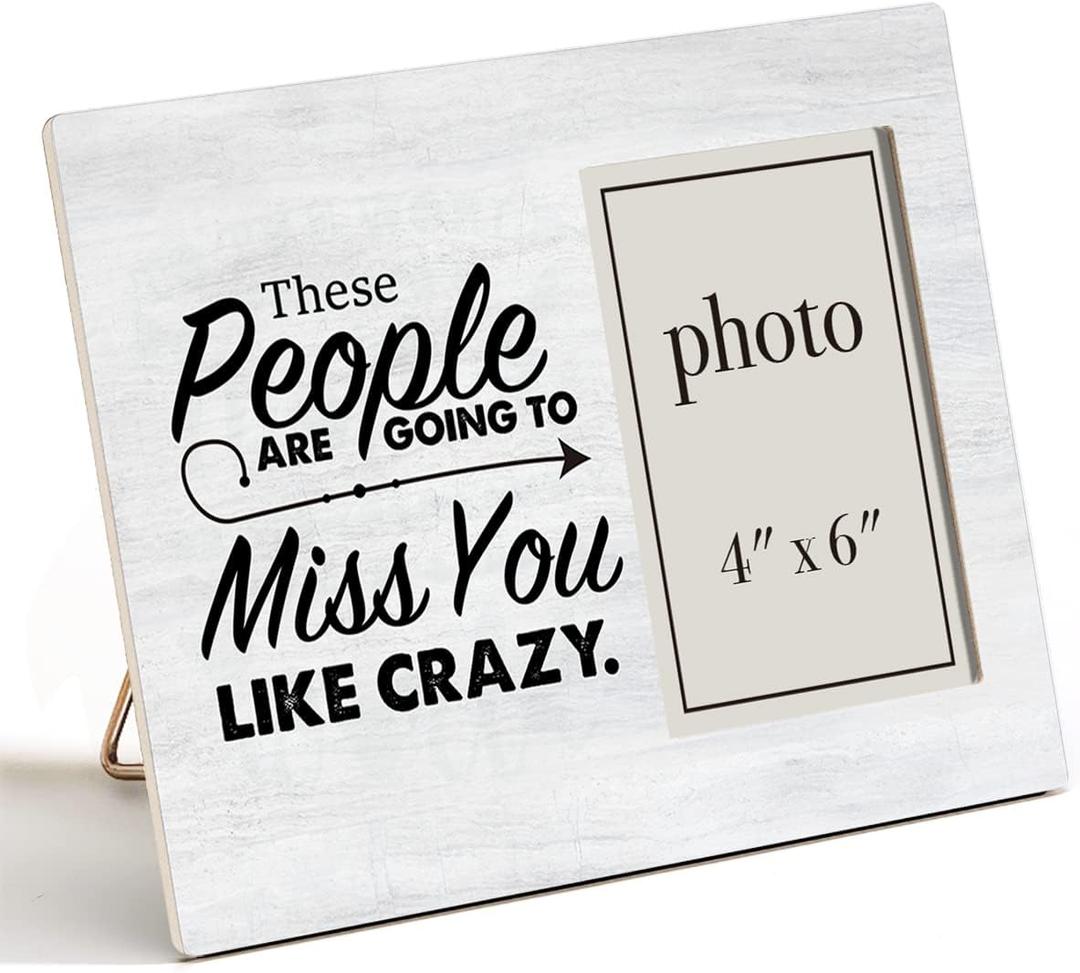 3 x Zauly Coworker Leaving Gift Wooden Picture Frame, These People Are Going to Miss You Wood Photo Frame Gifts Idea for Retirement Going Away, Tabletop & Wall Mounting, 4x6 Photo