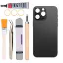 Back Covers Glass Replacement Compatible with iPhone 14 Pro Max 6.7 inches All Carriers with Professional Tool Set (Black)