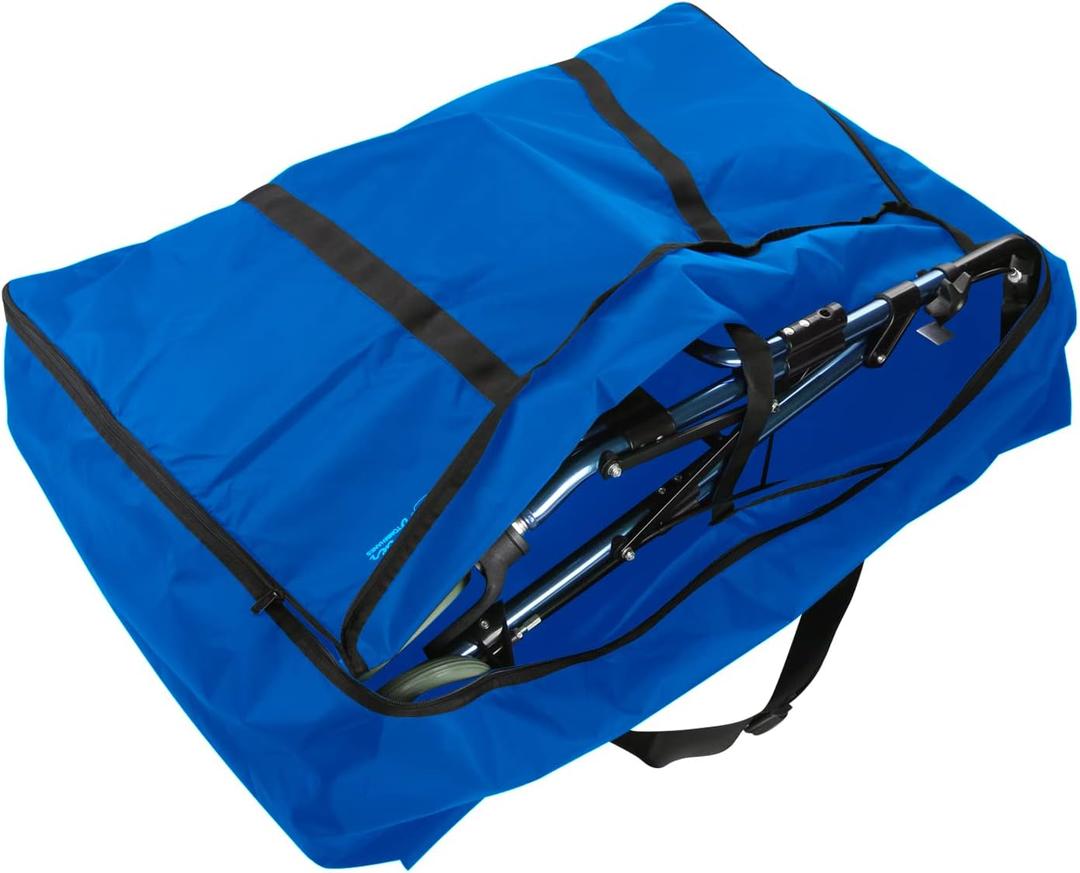 Travel Bag for Rollator Walker - Rollator Travel Bag - for Folding Walkers Compact Wheelchair Transport Chair Folding Walker Bag Portable Extra - Large Carry Bag Nylon Walker Bag Onesize Blue