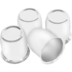 4PCS 2.8inch Trailer Wheel Center Caps Fit 2.8" Center Bore for Truck SUV RV Wheels Rims Trailer Carbon Steel Push Through Hub Covers Chrome Silver