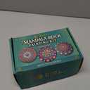 Mandala Rock Painting Kit  Mandala Dotting Tools Set - 5 Large Wooden Rocks + 6 Stencils + Acrylic Paints - Relaxing Arts and Crafts for Adults Women - DIY Hobbies Art and Projects Dot Art Kit