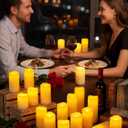 Funtery 24 Pcs Waterproof LED Candles with 4 Remote and Timers, Outdoor Flickering Flameless Candles Realistic Battery Operated Pillar Candles for Wedding Halloween Christmas Home Decorations, 4 Sizes