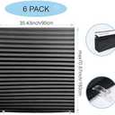 6-Pack Temporary Blackout Pleated Shades for Windows, Fabric Pleated Blinds with Adhesive, No Tools No Drilling Free Cut Size Room Darkening Shades (Light Filtering - Black 35x71inch)