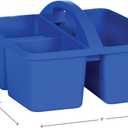 Teacher Created Resources Blue Portable Plastic Storage Caddy 6-Pack for Classrooms, Kids Room, and Office Organization, 3 Compartment