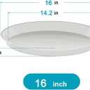 VUWEZ 6 Pack of Plant Saucer 16 Inch, Plant Tray Round, Plastic Flower Plant Trays for Pots, Plant Saucers for Indoors 16", Plant Pot Saucers, Planter Tray for Planter 13-16" (16", Brown)