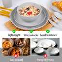 EI 42pcs Wheat Straw Dinnerware Set,Unbreakable Reuasble Plate,Plastic Plates and Bowls Sets,Lightweight Dinnerware for Camping,Picninc,Party-Black Bowls,Plates,Cups,Cutlery