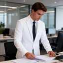 MOGU Blazer for Men, Slim Fit Suit Jacket, Casual Sport Coat with One Button, US Size 42 (42, White)