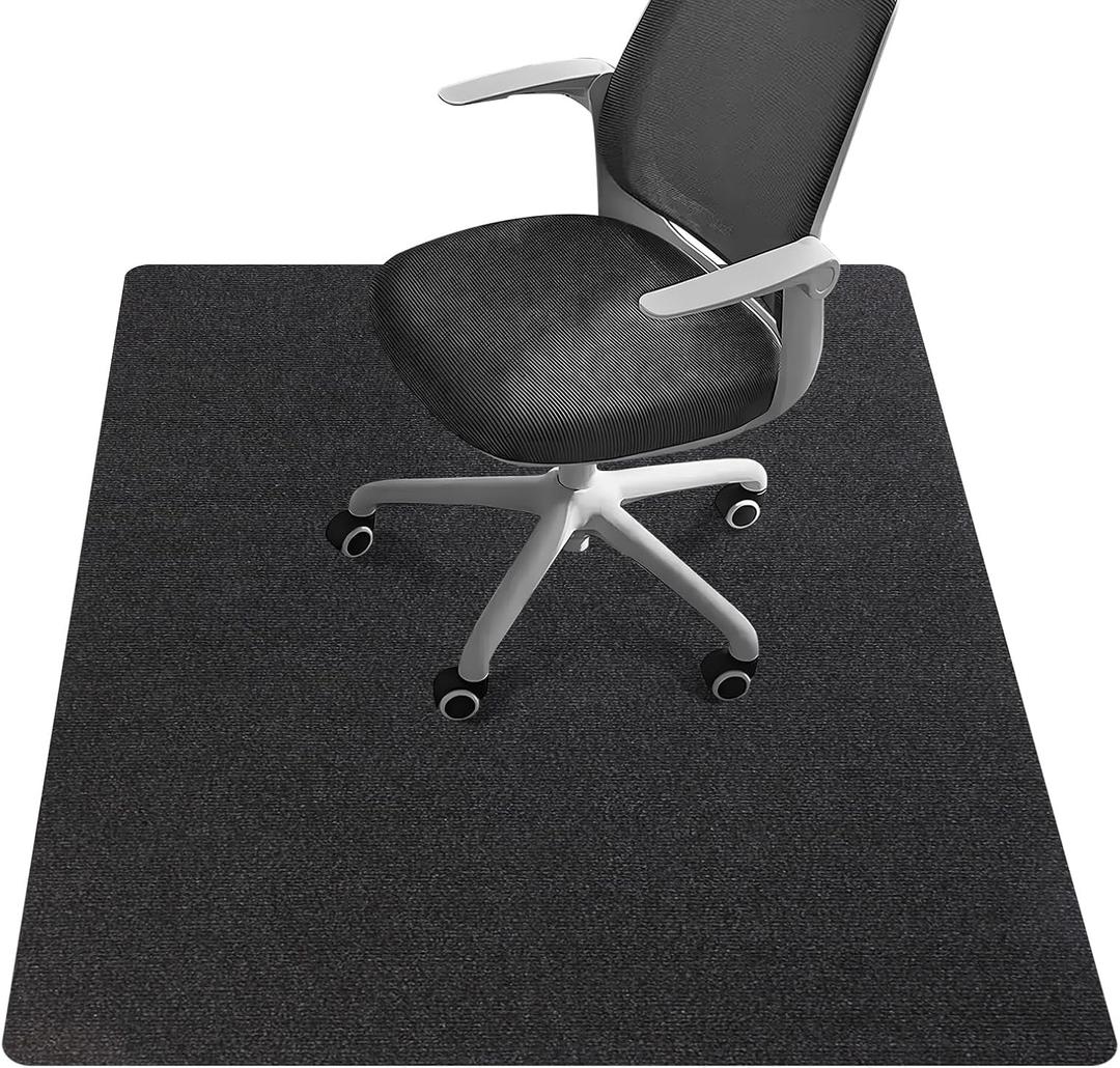 Office Chair Mat - for Hardwood Floors, Large Non-Slip Easy-Clean Floor Protection Blanket (Black, 55 x 35in).