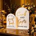 Amyhill 1 Set Acrylic Wedding Signs for Reception 8 10'' Cards and Gifts 5 x 7'' Please Sign Our Guestbook Sign with Stand Wedding Table Decor for Marriage Memorial Ceremony(Gold,Black,Classic)