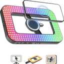 Magnetic 6000mAh RGB Selfie Ring Light for iPhone,448 LED Rechargeable Phone Light with Mini Tripod Stand, Double-Sided Magnet Handheld Stabilizer with Light for Magsafe/Phones/Video Recording/Photos