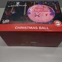 LANGXUN 8ft Pink Christmas Ball Inflatable Outdoor Indoor Decor, Giant Blow Up IP44 Weatherproof Xmas Decorations for Yard, Built-in 7-Color LED Rotating Light for Gardern Lawn Winter Holiday