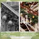 6 Pcs Christmas Railing Protection Garland Ties for Banister Holiday Velvet Garland Ties Double Rope Loops Prevents Scratches Wreath Hanging Fasteners for Staircase Seasonal Decor