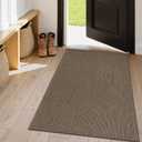 Uphome Boho Area Rug, 3x5 Machine Wasbable Rugs for Kitchen, Non Skid Low Pile Braided Cotton Farmhouse Entryway Rugs Indoor, Dirt Resistant Black/Natural Door Mats for Front Door Bedroom Bathroom