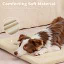 Made4Pets Dog Crate Pad Bed for Medium Large Dogs, Washable & Reversible, Anti-Slip Kennel Mat for Cozy Sleeping, Soft Fluffy Dog Bed for Indoor & Outdoor Use, 35"x23", Beige