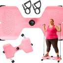 Waist Twister Machine Exercise, Ab Twist Board with 300 lbs Weight Capacity, Abs Workout for Slim Waist and Core Ab Exercise, Noiseless Home Gym Equipment for Women Men (Light pink)