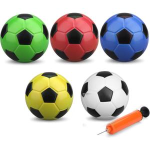 5 PCS 6 Inch Mini Soccer Ball Set with Pump, PVC Soft Toddler Soccer, Indoor Outdoor Sports Toys for Kids, Pool Beach Lawn Games, Classic Black White Training Balls, Birthday Gift for Boys Girls