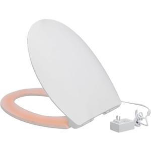 Heated Toilet Seat with Plug-in and Seat Soft Close, New technology for skin feel surface, Easy Installation(Round)