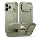 SURITCH for iPhone 17 Pro Max Case with Camera Control Cover, Camera Cover and Adjustable Kickstand, Compatible with MagSafe, Shockproof Bumper Protective Cases 6.9 Inch, Green