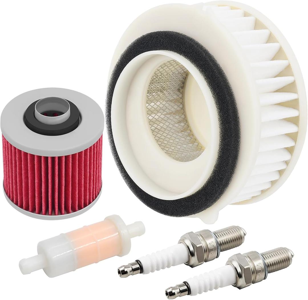 OuYi Motorcycle Air Filter & Oil Filter & Fuel Filter & Spark Plug Compatible with Yamaha XVS650 V-Star 650 Custom 1998-2011 XVS650AT V-Star Silverado 2003-2010 XVS650 DragStar 1997-2003