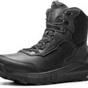 NORTIV 8 Men's Waterproof Tactical Work Winter Boots Cushion Sole Lightweight Leather Non-Slip Combat Boots with Arch Support for Military Motorcycle Hiking HydroRange (US-12W, Black)