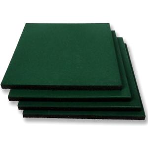 MYOYAY 4 Pack Interlocking Tiles 20"x20"x1" Heavy Duty Rubber Tile Green Non-Slip Flooring Mat for Playground Park Gym Indoor and Outdoor, Cover 11.12 Sq.FT