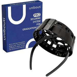 Original Graduation Cap Headband Insert, Secure Your Grad Cap & Preserve Curly, Natural, and All Hairstyles on Graduation Day (Black)